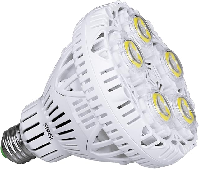 SANSI 40W E27 LED Bulbs Daylight 5000K, 350W Incandescent Equivalent Energy Saving LED Screw Bulb with E27/E40 Adapter, 5000LM Super Bright LED Bulb for Ceiling Lighting (No-dimmable)