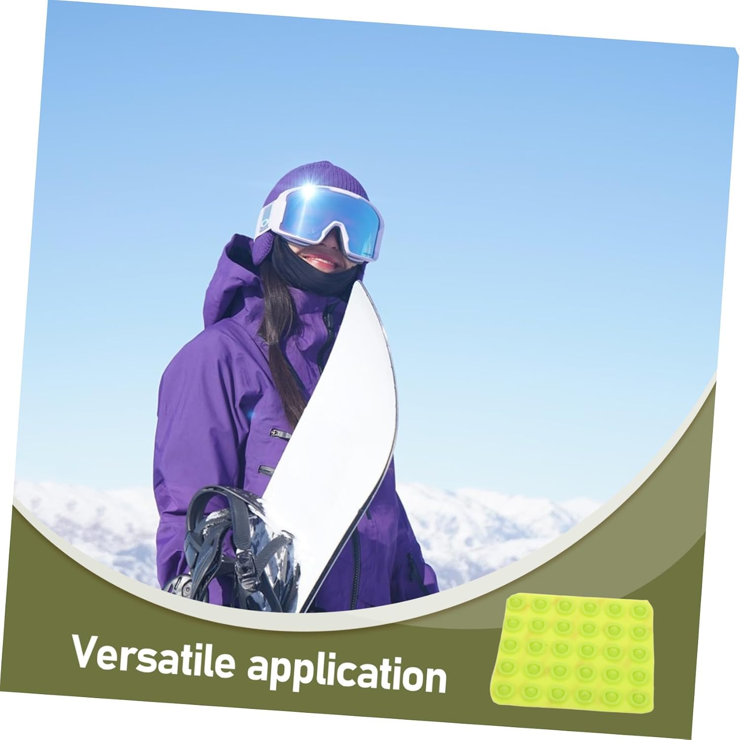 30 Pcs Snowboard Stomp Pads Anti-Slip Grip Mats with Grass Green Spikes, Sturdy Self-Adhesive Snowboard Foot Pads for Snowboarding Practice and Skate Spike Mat Accessories