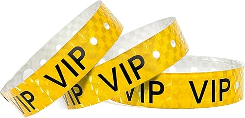 Ouchan Pulseras holográficas de plástico VIP para fiestas, paquete de 100 pulseras de vinilo para eventos, club, reunión de música