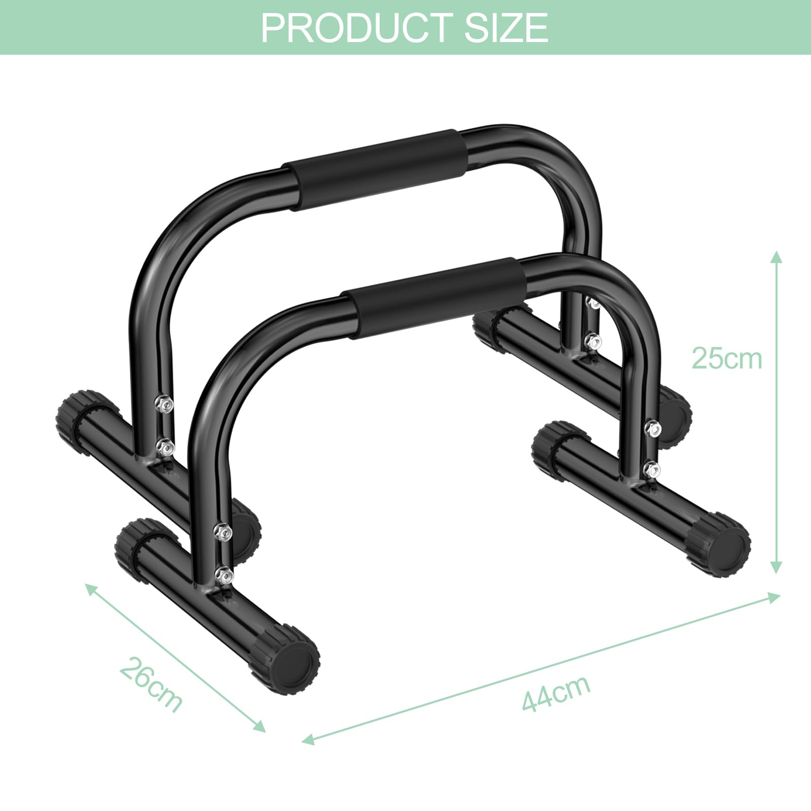 Barre Parallèles Paire, Parallettes de Fitness, Barres de Gymnastique, Calisthenics Push Up Bars en Acier pour Musculation, Idéales pour Salle de Sport à Domicile ou Commerciale