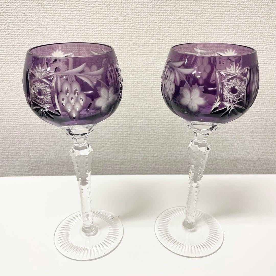 BOHEMIA ボヘミア クリスタル グラス 2個 MIREA CRYSTAL BOHEMIA