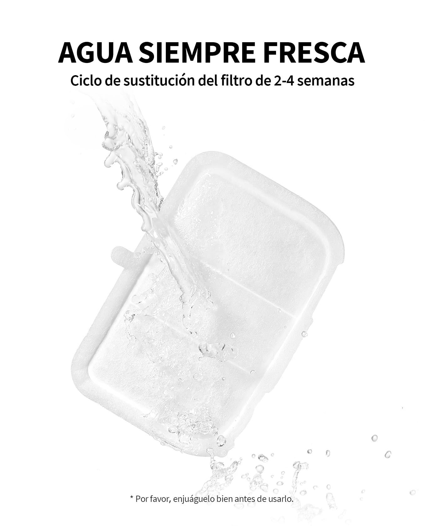 PETKIT Filtro para Fuente de Gatos, 5 Piezas, para la Fuente para Gatos Sin Cable EVERSWEET MAX, Carbón Activo, Filtración de Alta Eficacia