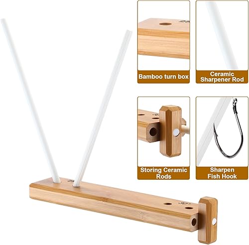 Miniatura 4 de Feekoon Varillas afiladoras de cuchillos de cerámica de 9.8 pulgadas, varillas de afilar de cerámica, 2 varillas afiladoras de cuchillos de caja de