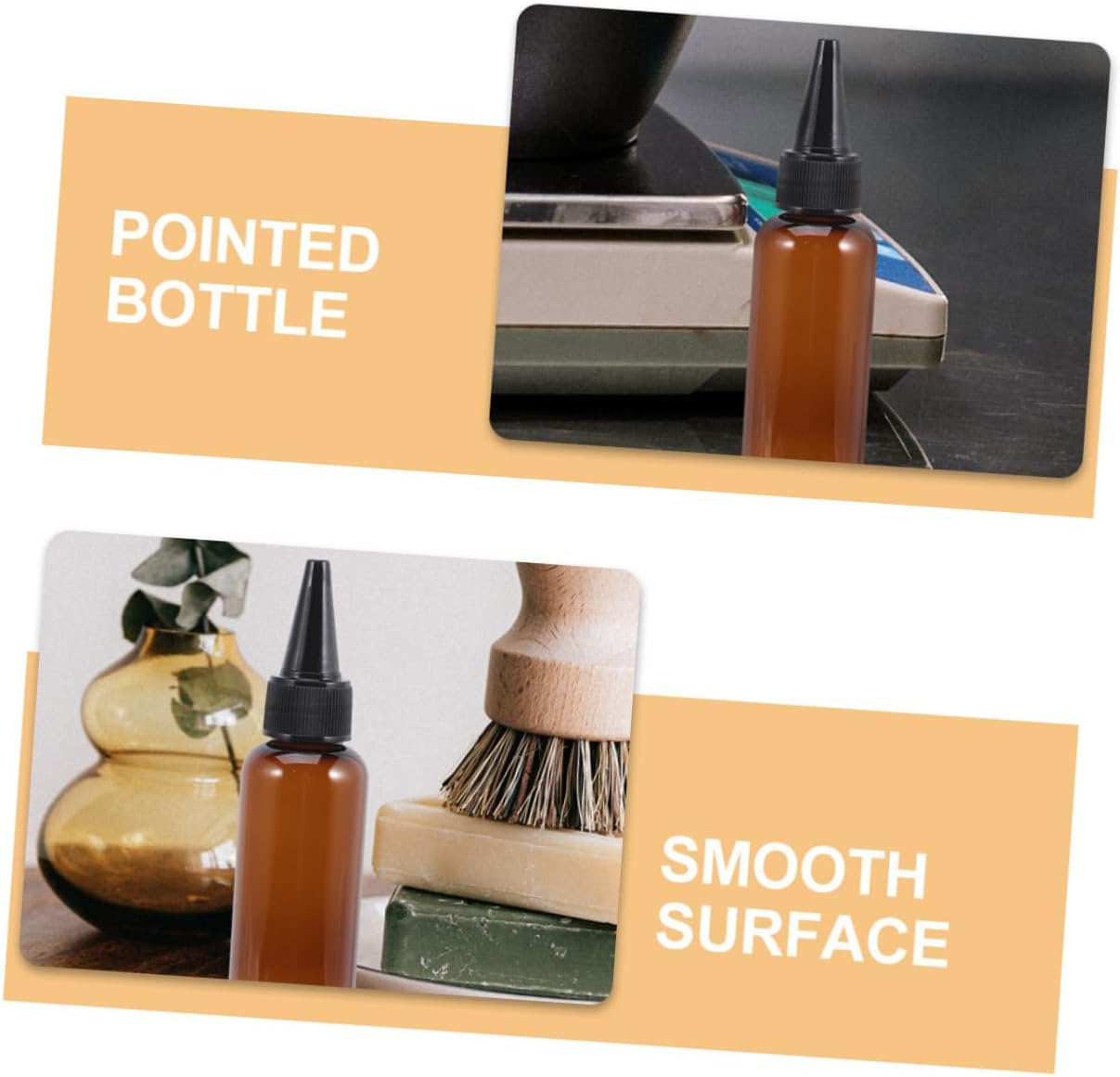 CALLARON 12pcs Hair Dye Applicator Bottle Set 50ml Refillable Squeeze Bottles for Hair Color Application PET Plastic Cap for