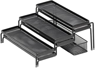 Cabilock 3 Piece 3 Tier Iron Spice Rack for Cans and Sauces | Home Storage, Kitchen Use, Black Finish, Organizes Small Items and Bottles, Convenient Set Random Color