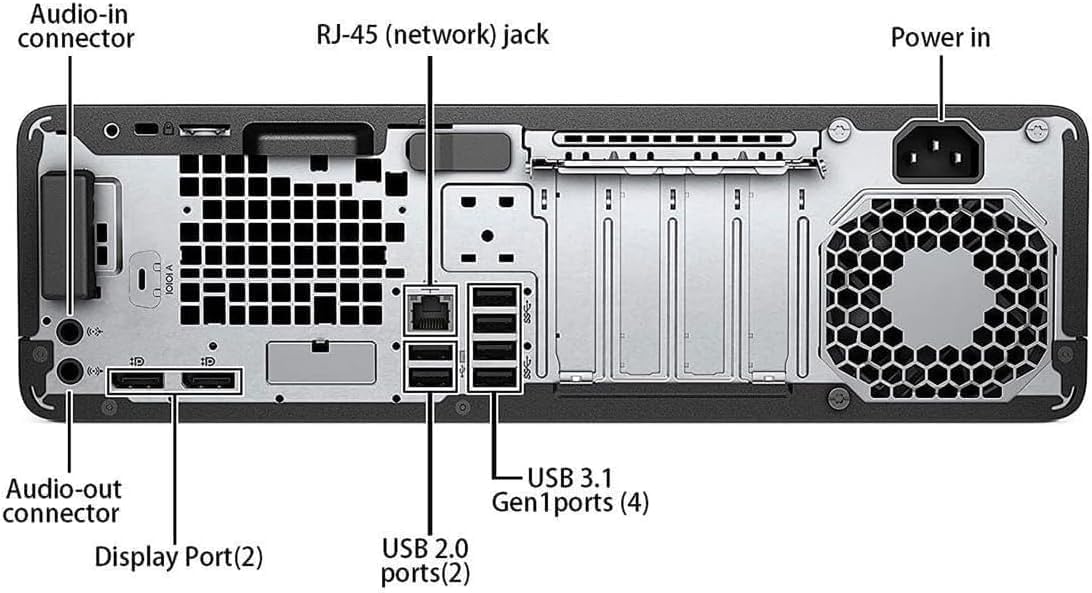 HP EliteDesk 800 G4 SFF Ordinateur de bureau (Intel Core i5-8500T, 8 Go de RAM, SSD 256 Go, Wi-Fi, Bluetooth, clavier QWERTY américain, Windows 11 Pro (reconditionné)