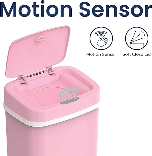 Miniatura 4 de Ninestars NPT-16-1YL - Cubo de basura de 4.2 galones  16 litros de plástico ABS con sensor de movimiento, color amarillo