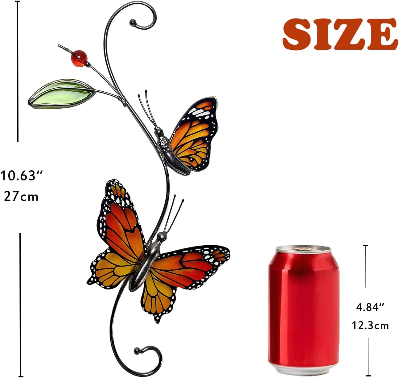Monarch Butterfly Sun Catcher Indoor Window Handmade Stained Glass Window Hanging Flowers for Decoration Monarch Butterfly Gift for Women Mother Mom Grandma Friends Wall Art for Home Decor - Image 2