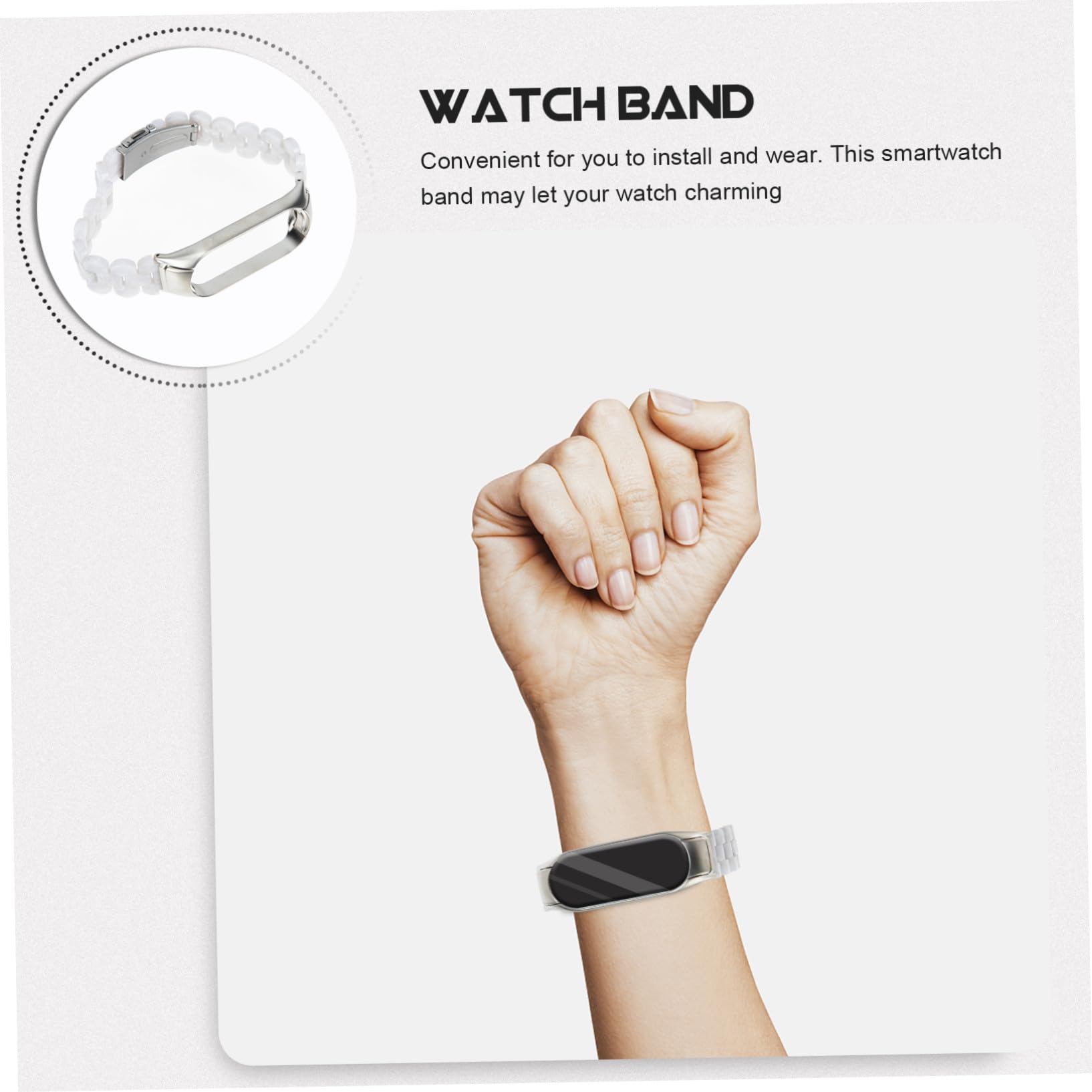 OSALADI Mi 5 6 Bracelet Bracelet Bracelet Montre Bracelet Montre Bracelet Bracelets De Montres Bande 5/6 Bracelet De Remplacement Bande Smartwatch Résine Acier Inoxydable