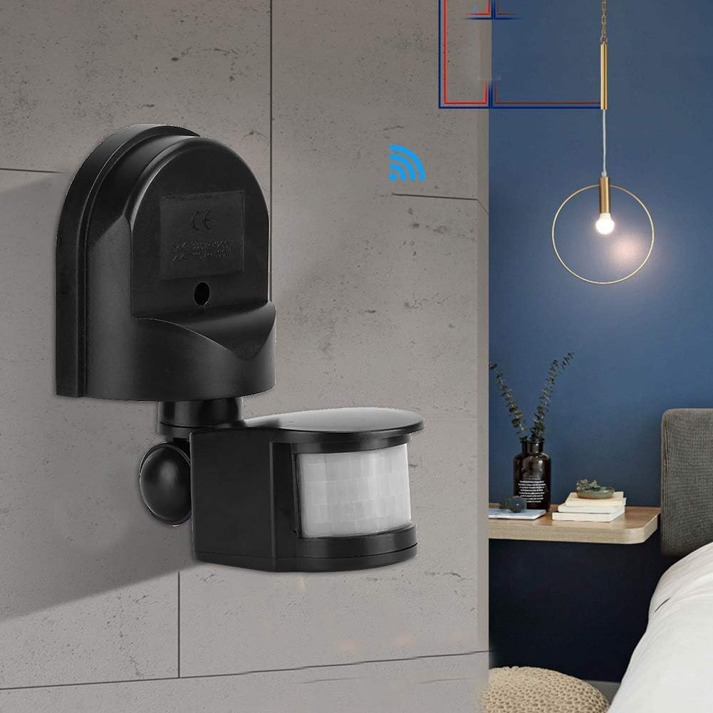 Adjustable Body Motion Infrared PIR Sensor, Detector Light Bulb with Switch, External Outdoor Motion Sensor with Installation Screws(Black) 4 613XZrcIuhL. AC SL1001