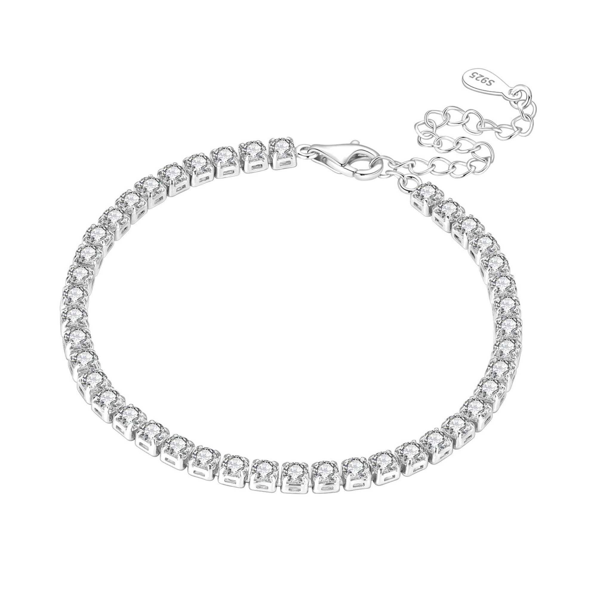 Pulsera de plata de ley 925 para mujer, pulsera de plata, regalo para hermana, hija y amiga, joyería de mujer para la ocasión diaria
