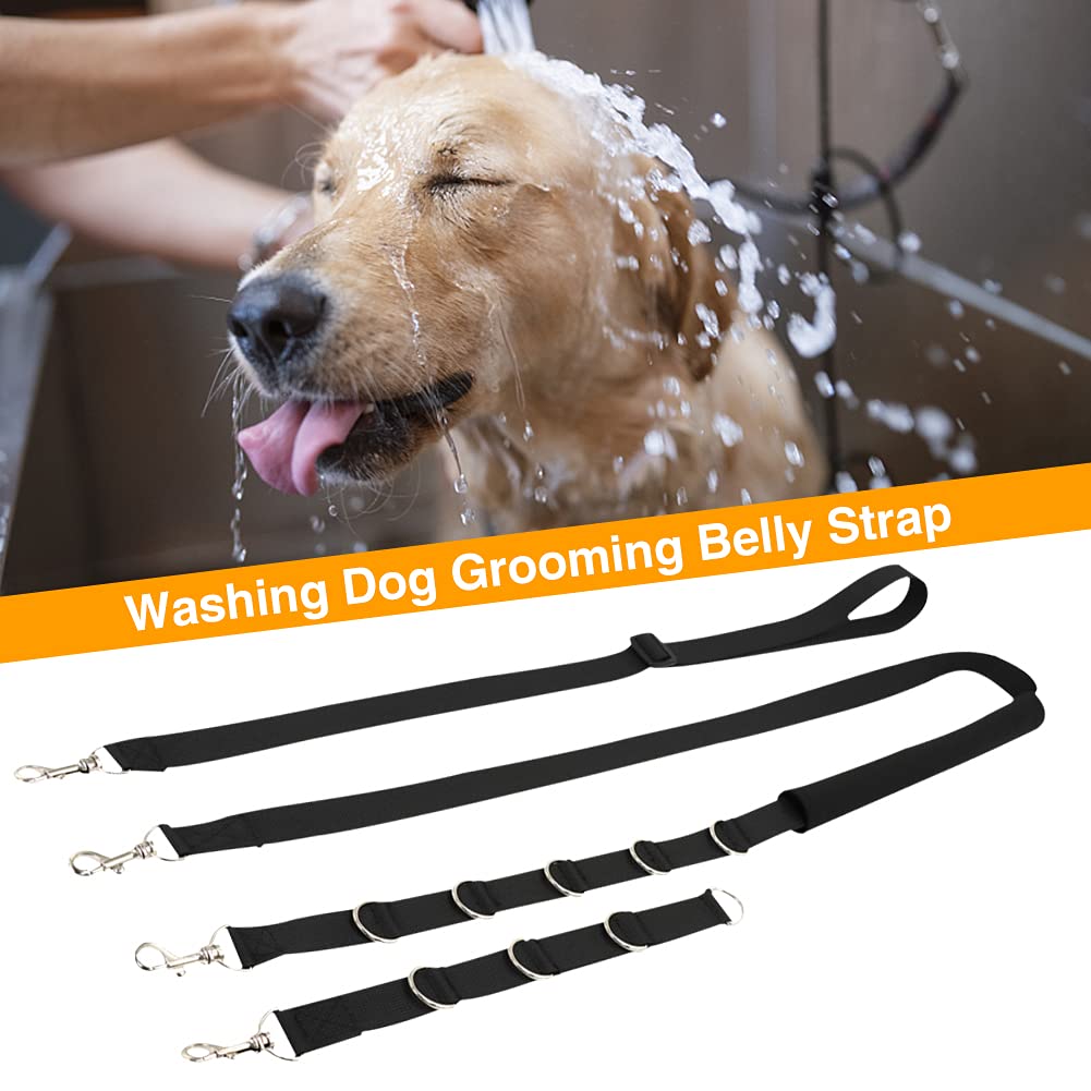 Cinghia Per Toelettatura Del Cane Regolabile - Imbracatura Elastica Con 4 Moschettoni Per Bagno E Taglio