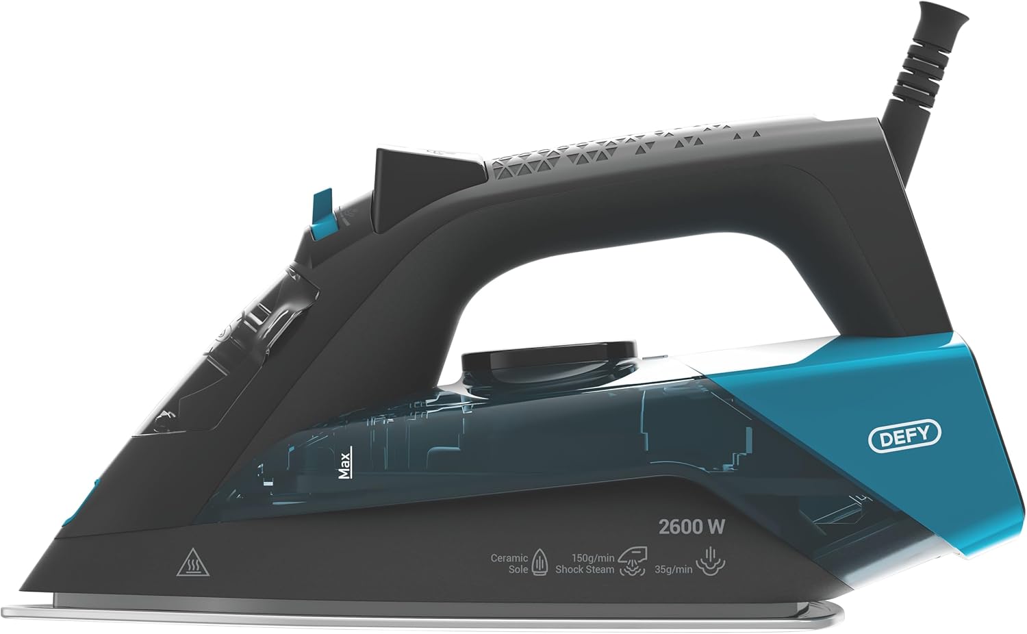 Defy SI4126BG Steam Iron side view med vandtank