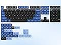 dagaladoo Low Profile keycaps for Mechanical Keyboard,Double Shot Key caps,PBT mx Gaming keycap Set,Dark Blue/Black/Light Blue Custom Key caps for Cherry Gateron MX Switches60% 65% 75% 96% 100%