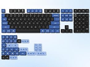dagaladoo Low Profile keycaps for Mechanical Keyboard,Double Shot Key caps,PBT mx Gaming keycap Set,Dark Blue/Black/Light Blue Custom Key caps for Cherry Gateron MX Switches60% 65% 75% 96% 100%