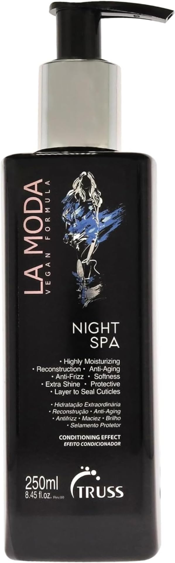 TRUSS La Moda Night Spa Serum - Overnight Hair Treatment - 100% Vegan Wax Base, Organic Actives - Moisturizing, Anti-Aging, Anti-Frizz Formula - Offers Softness, Extra Shine, Seals Hair Cuticle