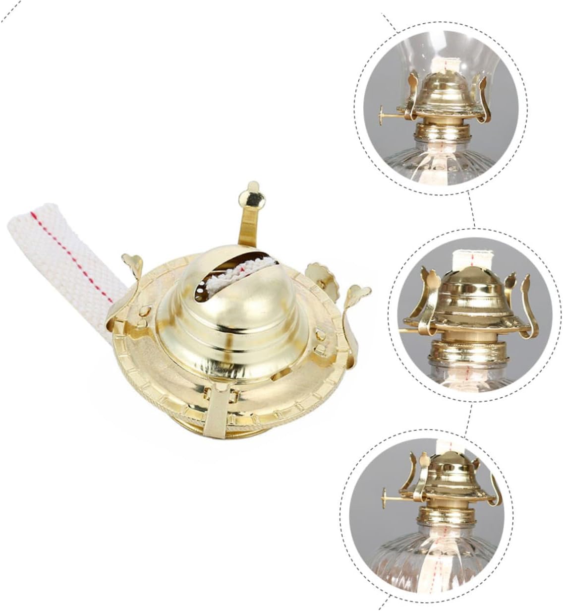 Vintage Kerosene Lamp Replacement Burner and Wick Oil Lamp Parts with Wick Holder and Old Style Lanterns Reliable Use for Indoor Lighting and Emergency