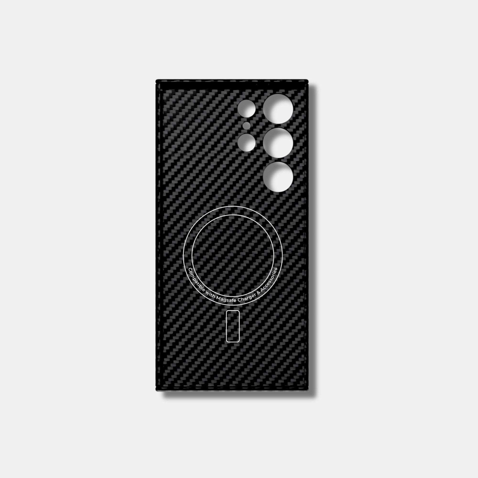 Hybrid Carbon x Aramid (Kevlar) Samsung Galaxy S25 Ultra Edge Case - Custodia protettiva - Custodia per cellulare | Compatibile con magnete | Copertina rigida - Cover - Nero - Uomo (Samsung