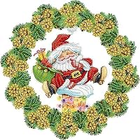Starnearby DIY Diamond Painting Ghirlanda Natale Trapano Parziale Corona Natalizia Diamond Painting Forma Speciale Artigianato Pittura Diamante 5D Fai da te Creazione Mosaici Decorazione 30x30cm