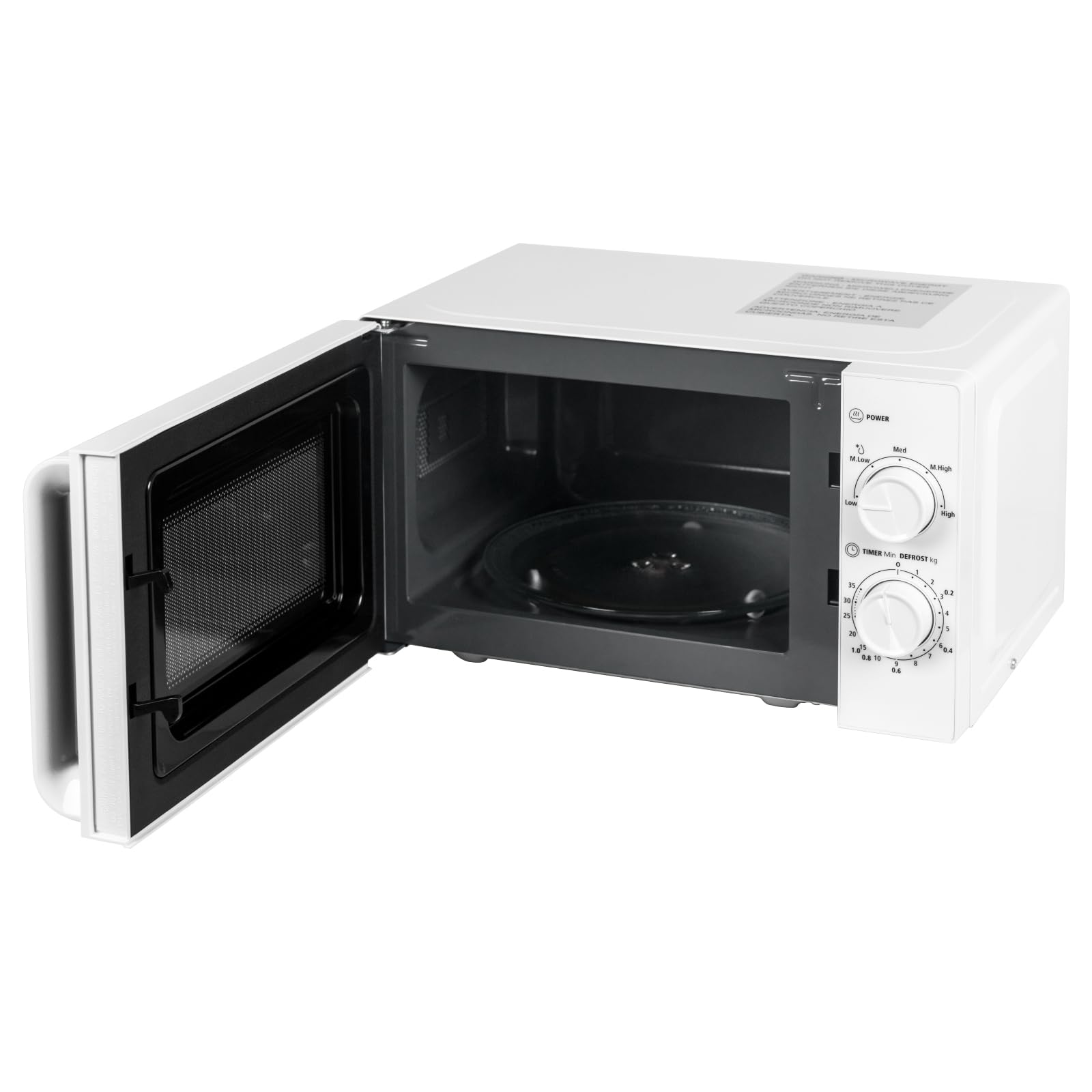 Smad Micro-ondes, 20L, 700W, Petit Micro onde, 5 Niveaux de Puissance, Décongélation par Temps/Poids, Minuterie 35mins, Plateau Tournant 255mm, Blanc