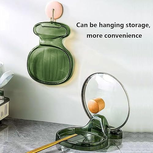 Miniatura 7 de Paquete de 2 soportes para cucharas para múltiples utensilios y soporte de tapa, soporte para utensilios para encimera de cocina, soporte para