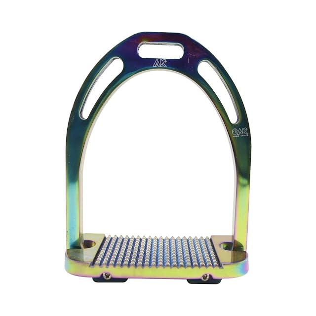 AK - Estribos ecuestres de aluminio ligero para montar a caballo con colores recubiertos (4,75 pulgadas…
