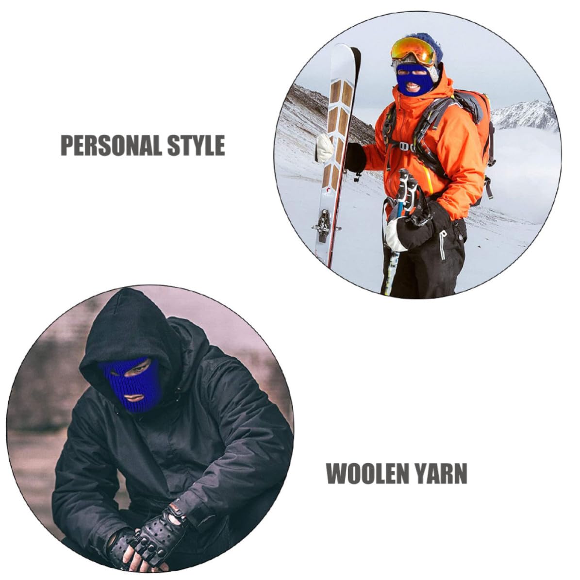 TOPBATHY 10 Pièces Bonnet Cagoule Tricoté 3 Trous, Laine, Coupe-Vent