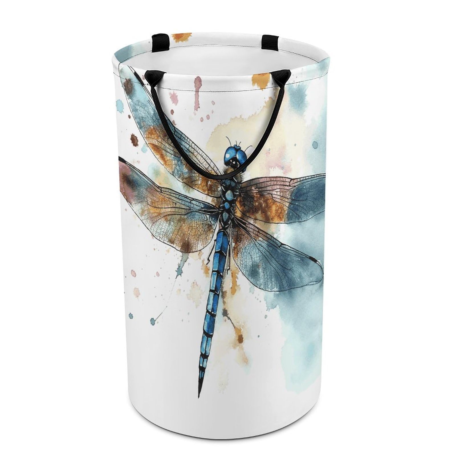 Grand panier à linge pliable imperméable motif libellule rangement jouets et vêtements