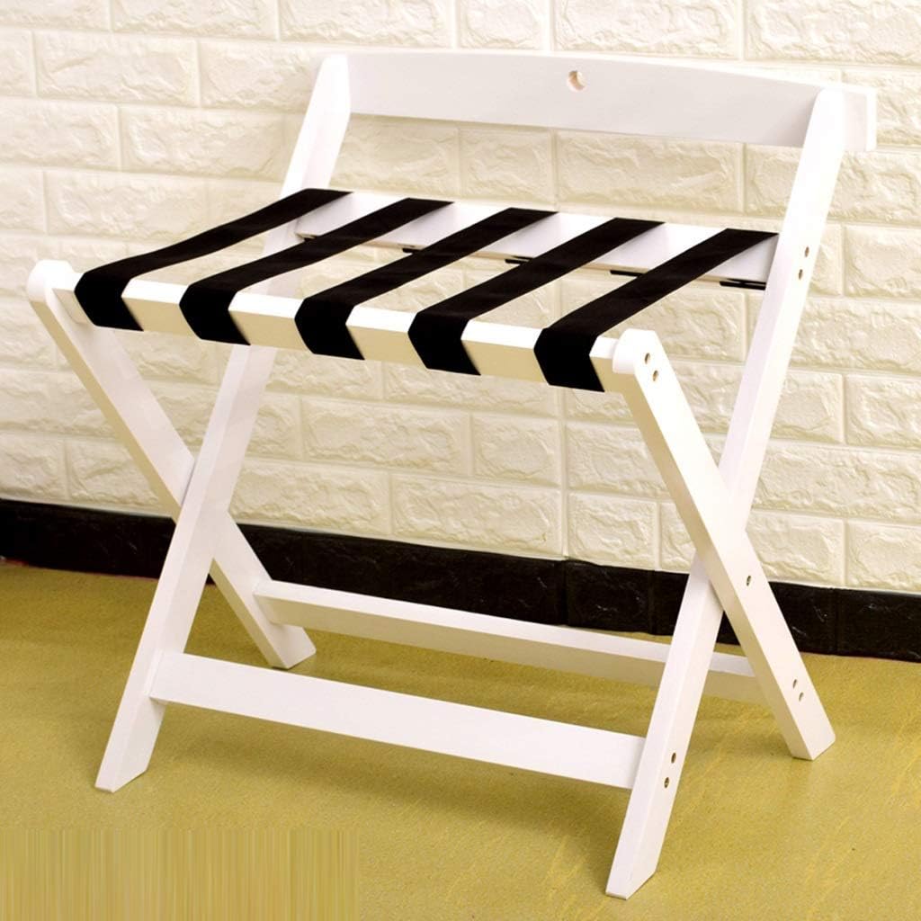 Hotel Luggage Rack Foldable Bedroom Shelf Floor-Standing Clothes Rack Solid Wood Bathroom Storage Rack,Wine Red