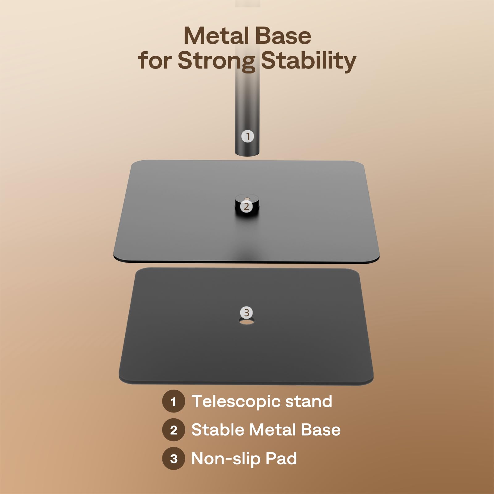 Aurzen Supporto regolabile per proiettori, altezza 43,9-110 cm, compatibile con TMY, HAPPRUN, Yaber, Epson e la maggior parte dei proiettori, vite da 1/4", ideale per proiettori