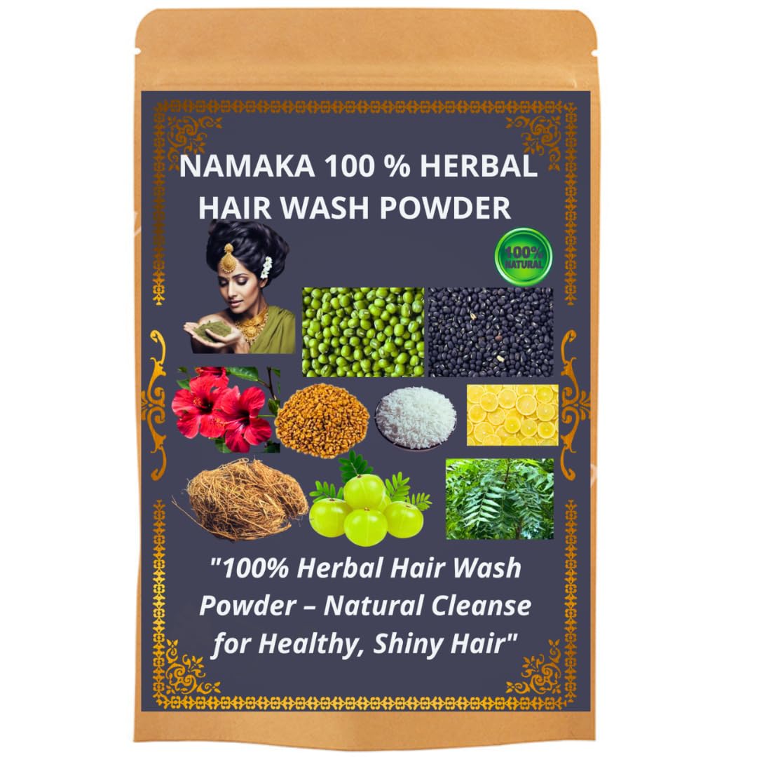NAMAKA 100% Herbal Hair Wash Powder 250 Gram– Natural,Rice Flower, Green Gram, Black Gram, Vetiver, Fenugreek, Hibiscus, Neem & Lemon | No Preservatives-image-16