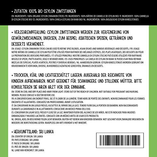 Biologische Ceylon kaneelstokjes (250g), van gecertificeerde biologische teelt, glutenvrij, lactosevrij, laboratorium… - Afbeelding 4