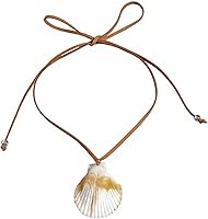 BYETOCE Pure White Conch Pendant Necklace - Dainty Gold Plated Seashell Choker, Boho Beach Jewelry for Women Summer Vibes