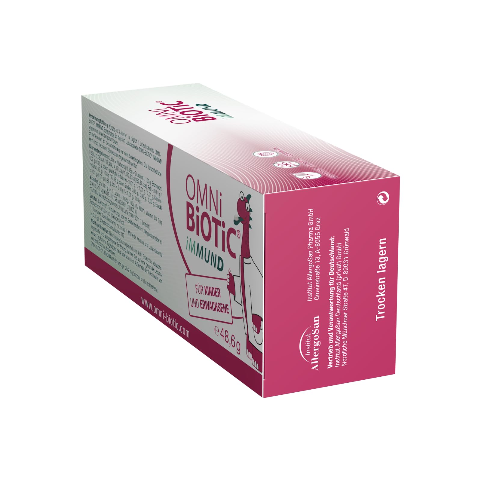 OMNi BiOTiC iMMUND | 60 Lutschtabletten | 1 Bakterienstamm | 1 Mrd. Keime pro Lutschtablette | Mit Vitamin D | Vegetarisch | Zuckerfrei | Zur täglichen Anwendung | Für Erwachsene und Kinder