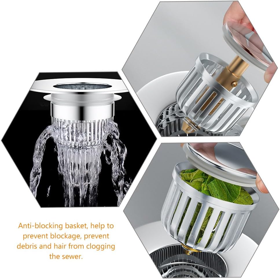 Veemoon Kitchen Sink Stopper Strainer Filter Sink Plug Bathroom Drainer Bathroom Drain Stopper Stoppers Universal Washbasin Plug Brass Toilet Tub