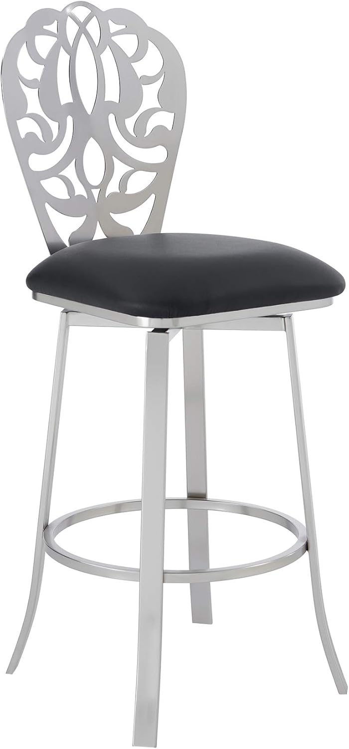 Cherie Bar Stool, 26" Counter Height, Black