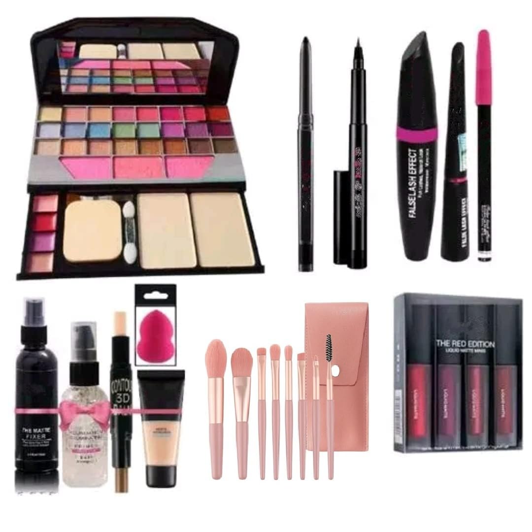 Just Tya Professional Makeup Kit Set with Eyeshadow Palette, Lipsticks, Makeup Brushes, Beauty Blender and Fixing Spray-image-36