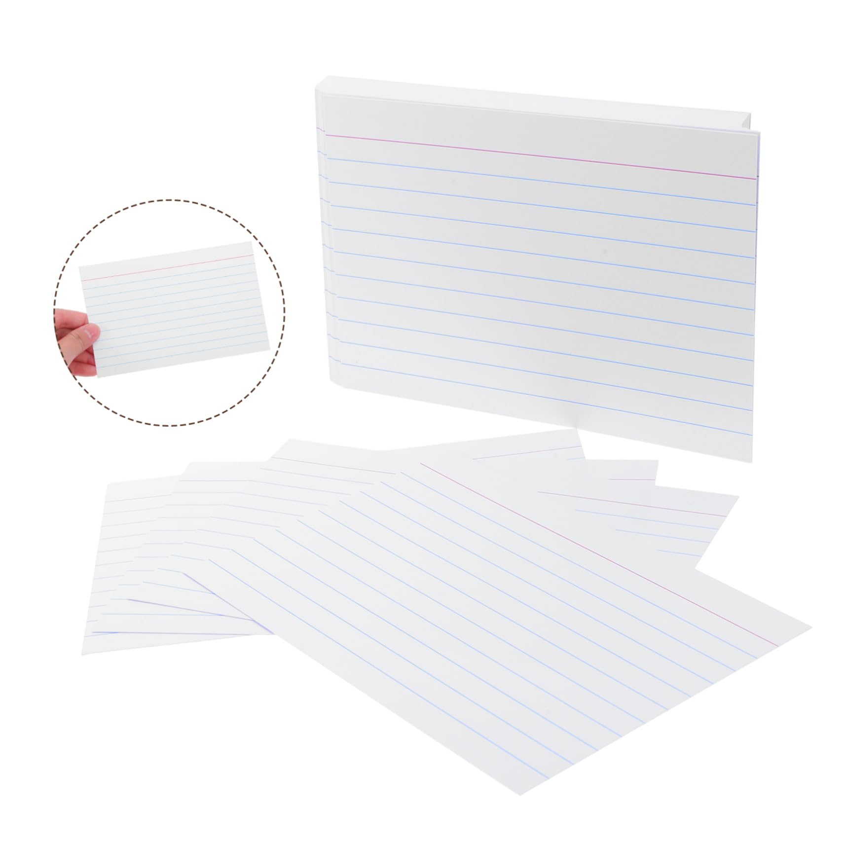 NUOBESTY Linierte Karteikarten und Glatter Schreibfläche mit Klaren Horizontalen Linien 200 aus Papier für Büro Schule und Abschlussfest Notizen