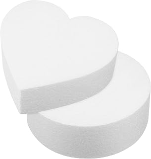 Alipis Round Foam Cake Dummies Set - 6 Inch Heart & Round Cake Models for Diy Decorating and Crafting Perfect for Display and Practice
