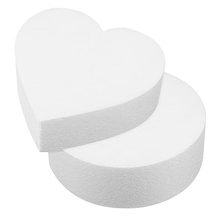 Alipis Foam Cake Dummies Heart-Shaped Fake Models Round Cake Foam Mould DIY Model Practice Cake Modelling, 6 Inch