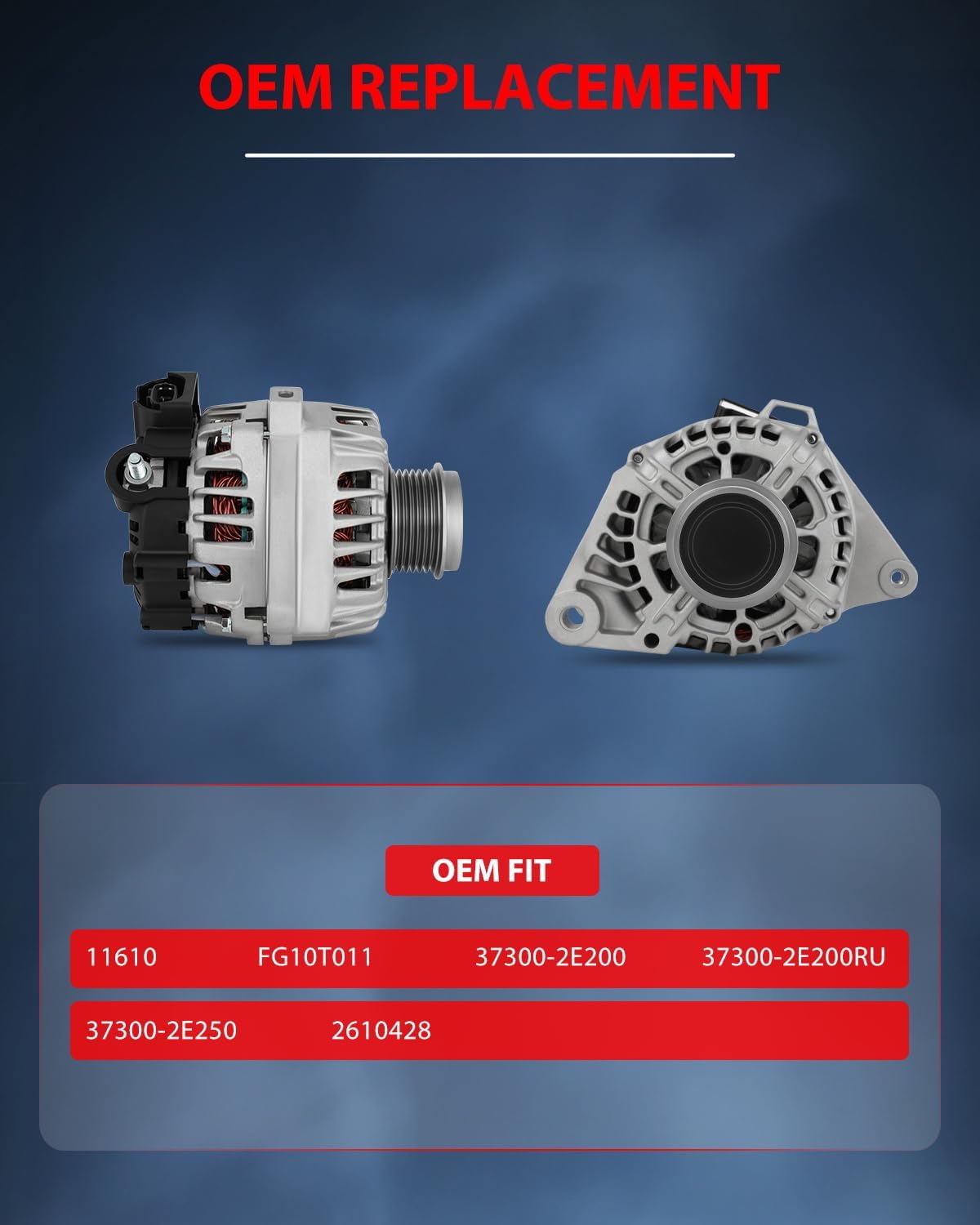 cciyu New Alternator 11610 Fit for 2011-2017 For Hyundai for Elantra, 2014-2016 For Kia for Forte, 2014-2016 For Kia for Forte Koup, 2015-2016 For Kia for Forte5, 2012-2013 For Kia for Soul