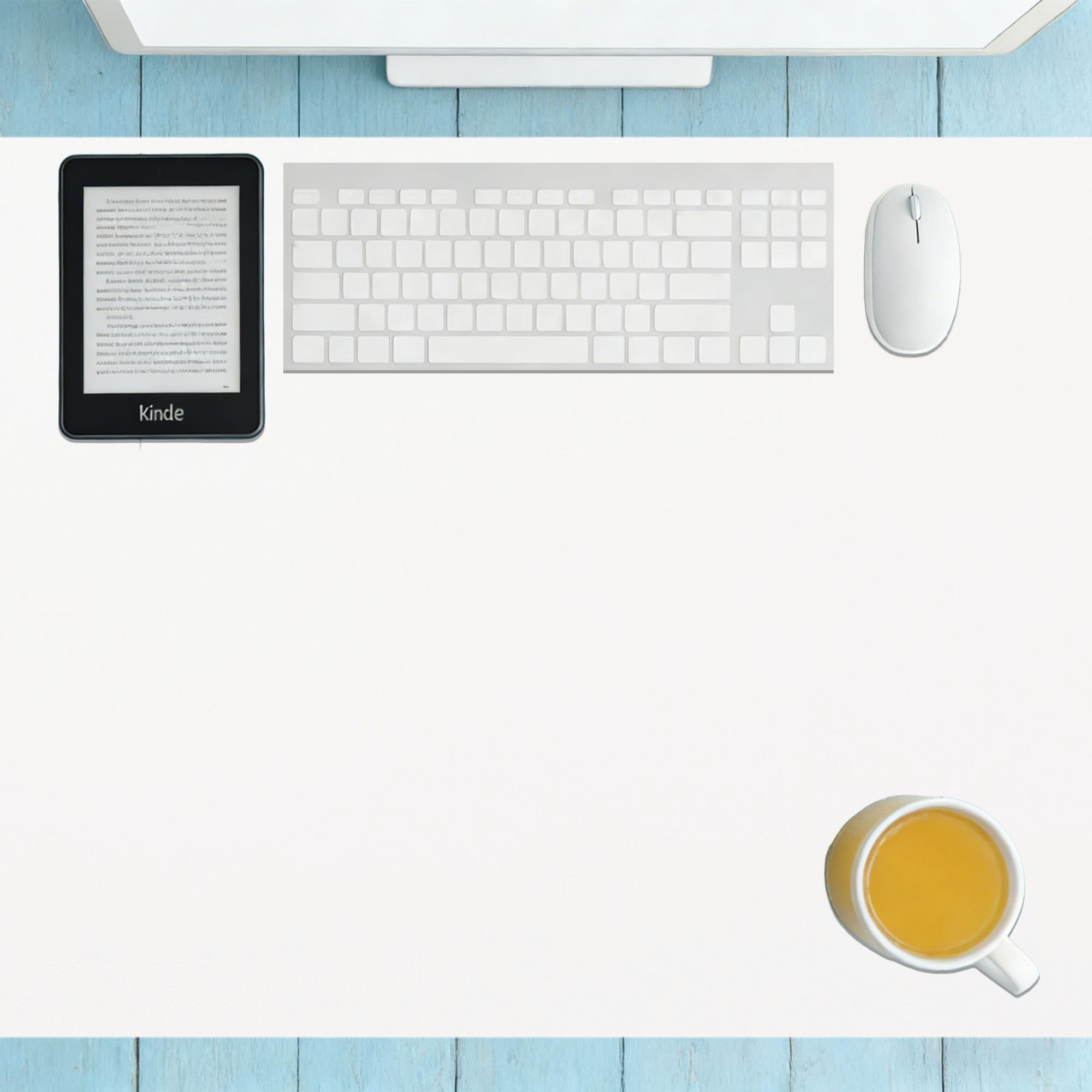 Desk Pad 40 x 94 cm Waterproof Waterproof Computer Desk Mat Spill Resistant Durable Design for Office Work Home Decor, White