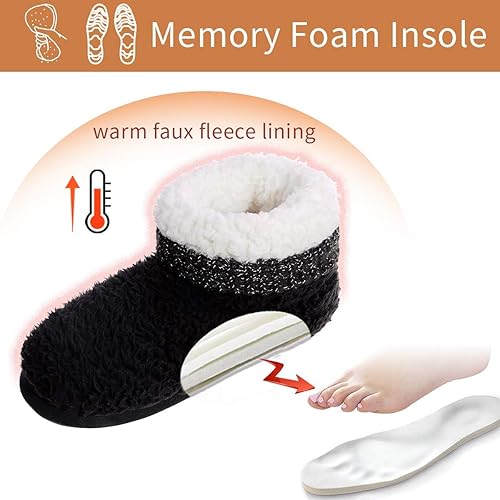 Miniatura 3 de Pantuflas cómodas y cálidas de forro polar sintético para mujer, con forro de felpa, suela antideslizante para interiores y exteriores