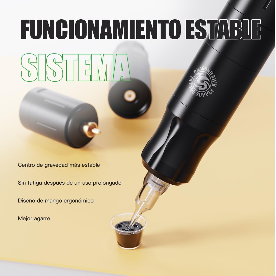Dragonhawk A3 Kit De Máquina De Tatuaje Inalámbrica, Rotativa, Pluma De Tatuaje, Pistola, Batería 1500mAh, Agujas Y Cartuchos Para Tatuajes Para Principiantes