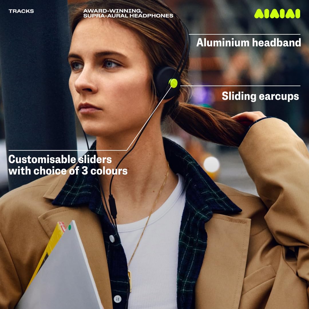Aiaiai Tracks Auriculares Supra-aurales galardonados con Mini Jack de 3,5 mm, Sonido Full-Spectrum, Control Remoto de un botón con micrófono y Diadema de Aluminio