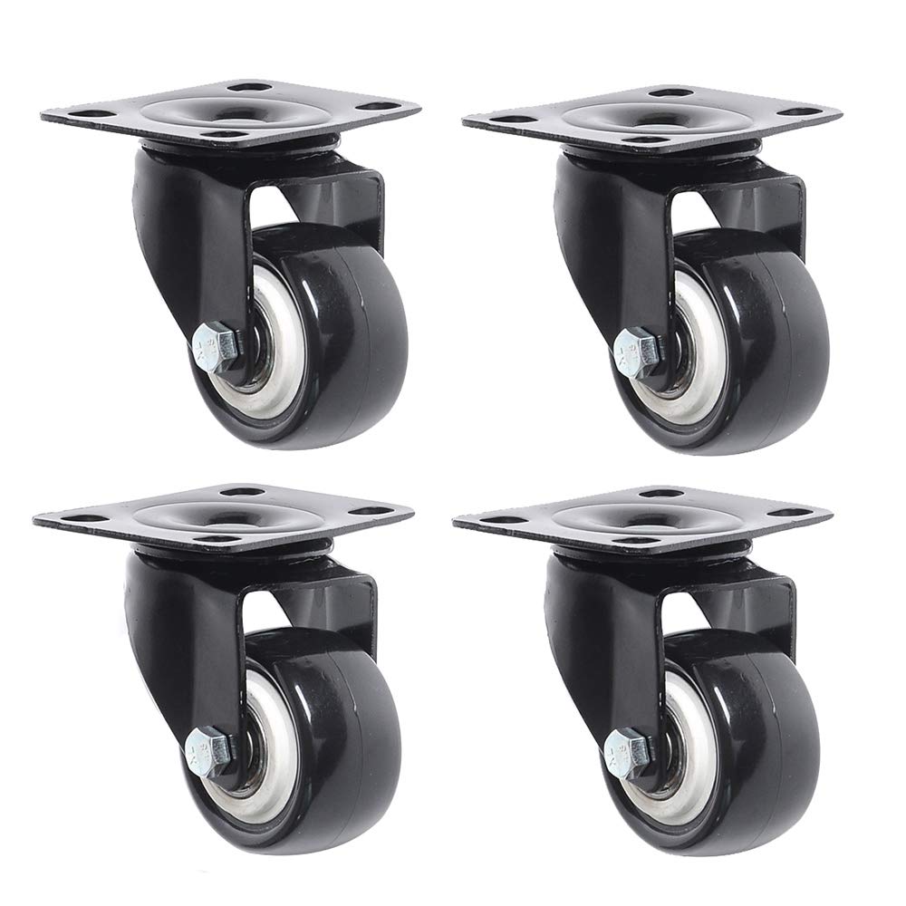 WJMT 1.5" furniture Casters,polyurethane Wheels,swivel Castor wheels,wear Resistant,360°swivel,suitable for Flower Stands,small Cabinets, Moving Drawers,etc.