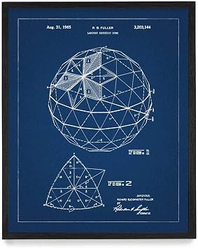 Buckminster Fuller Laminar Geodesic Dome Patent Poster Print - Architecture Wall Art - House Home Decor - Housewarming Gift - 5 x 7 Unframed Art Print