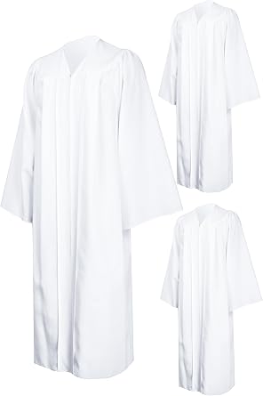 IvyRobes 3 Pcs Adults Matte Choir Robes for Church Baptism Judge Graduation Gown Confirmation Officiant Pastor Costume