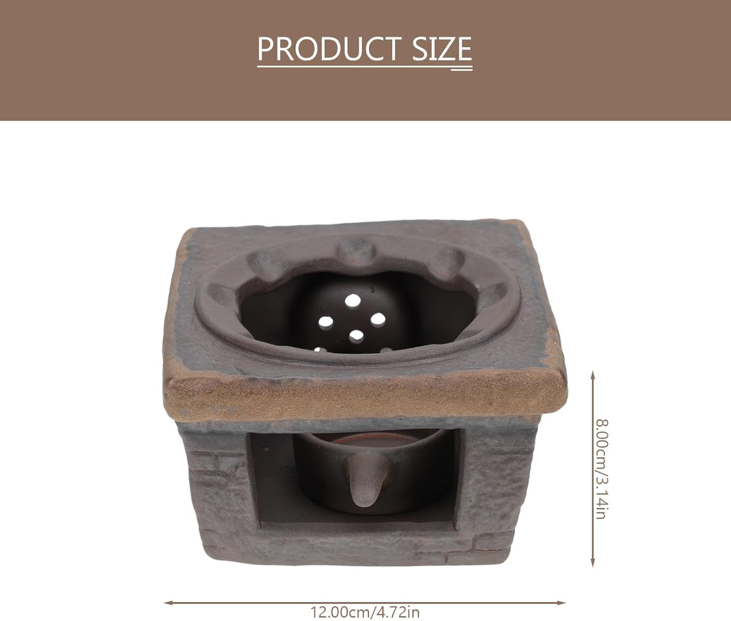 Ceramic Tea Warmer Base Retro Household Teapot Heater with Candle Holder Dirt-Resistant Easy-Clean Stove Stand for Warming Tea at Home and Office Cat Design