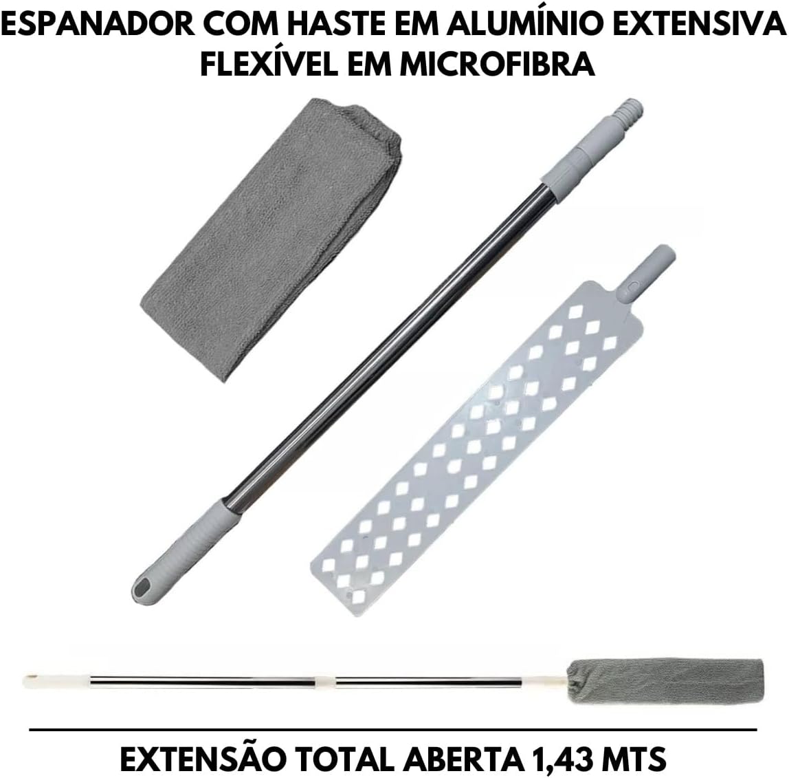 ESPANADOR PARA CASA ESCOVA DE POEIRA DOBRAVÉL EM MICROFIBRA COM HASTE EM ALUMÍNIO EXTENSIVA FLEXÍVEL LAVÁVEL PARA MOVÉIS, CANTOS DE SOFÁ, TETO E EMBAIXO DE MÓVEIS - MOLHADO OU SECO ESPANADOR PARA CASA ESCOVA DE POEIRA DOBRAVÉL EM MICROFIBRA COM HASTE EM ALUMÍNIO EXTENSIVA FLEXÍVEL LAVÁVEL PARA MOVÉIS, CANTOS DE SOFÁ, TETO E EMBAIXO DE MÓVEIS - MOLHADO OU SECO